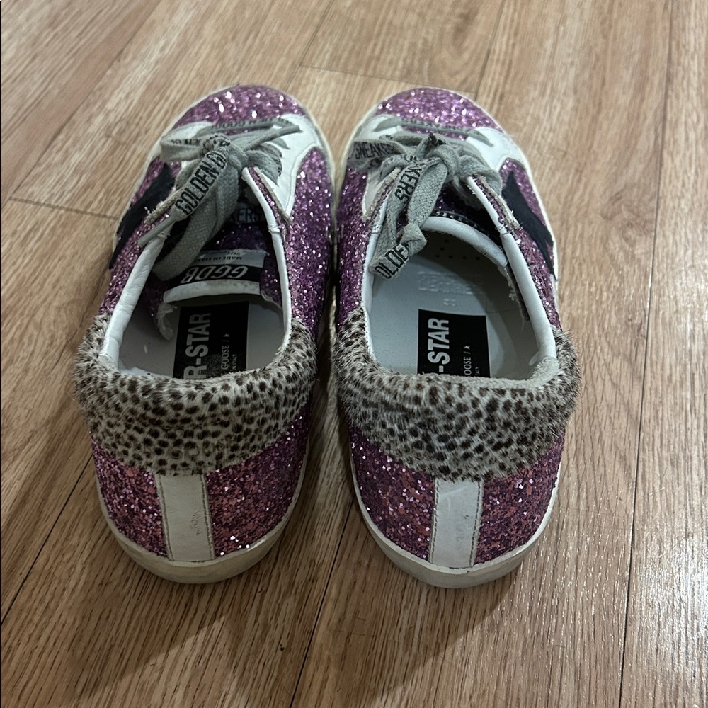 Golden Goose Purple Glitter Super Star Sneakers - Picture 3 of 9